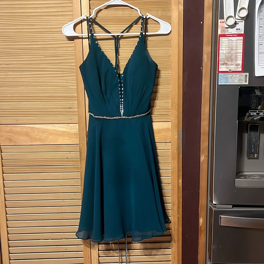 Emerald green short dress